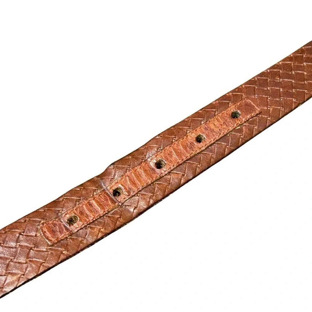 El Chico Woven Brown Leather Belt | Made in Mexico | Size 42